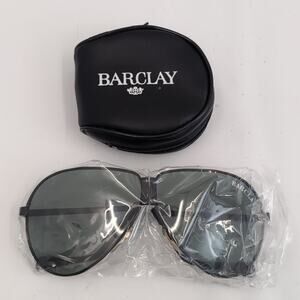 Barclay Aviator Folding Sunglasses Black In Case NEW